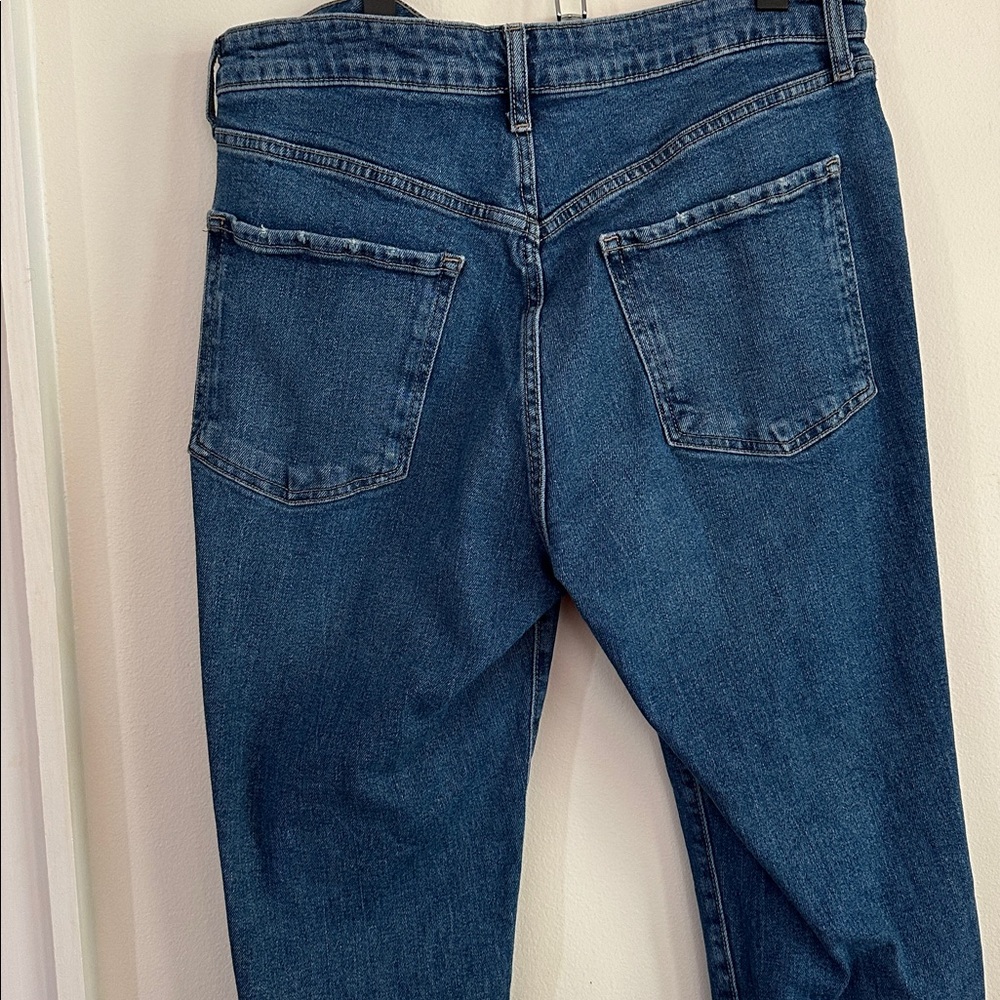 Old Navy High-Rise Blue Straight Jeans - Picture 4 of 4